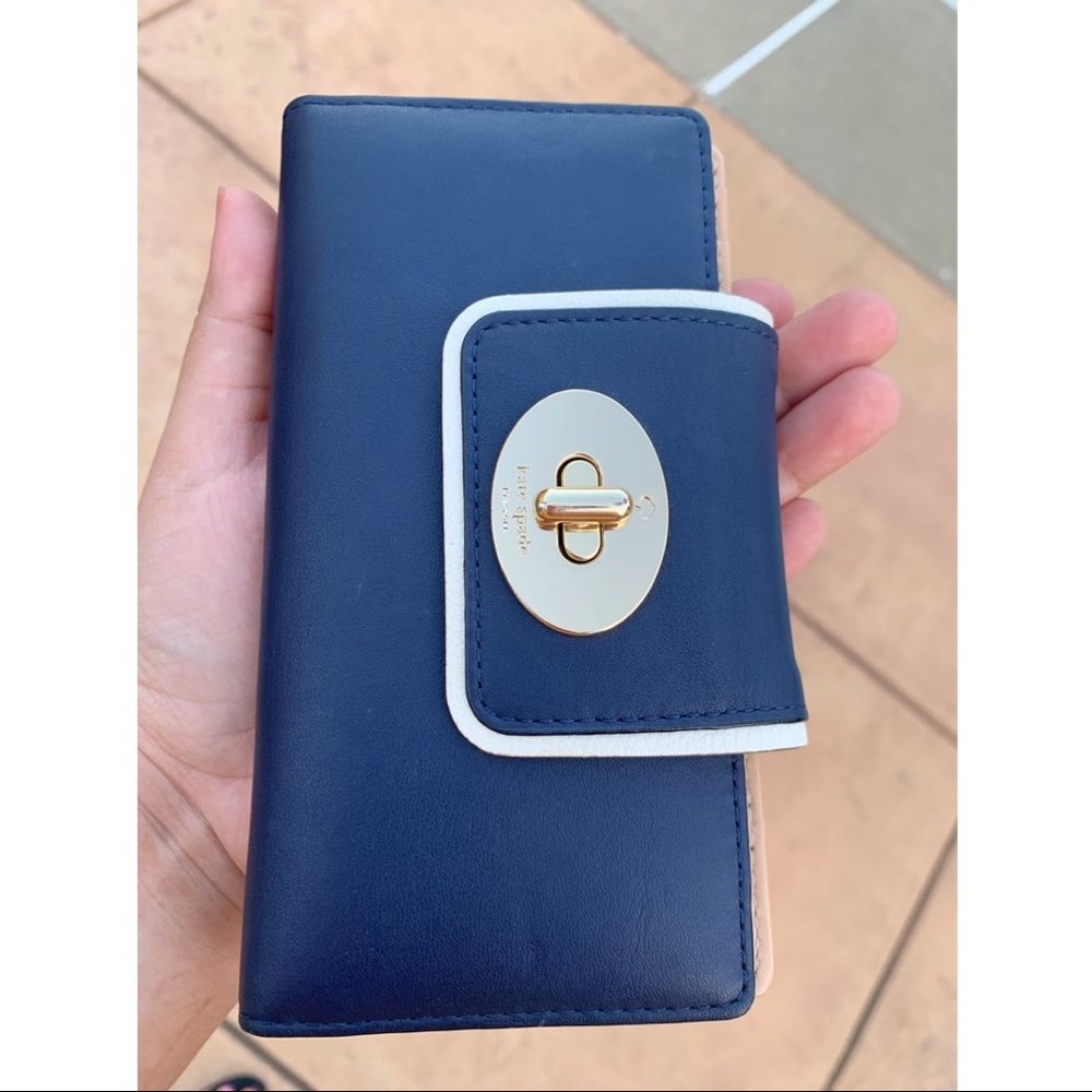 Kate Spade navy leather wallet